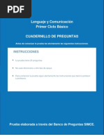 Prueba Simce 4 B Sico Lenguaje Varios Contenidos Preguntas Abiertas y Cerradas