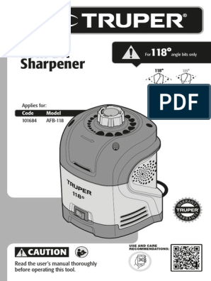 Truper AFB-20A 118° Electric Drill Bit Sharpener
