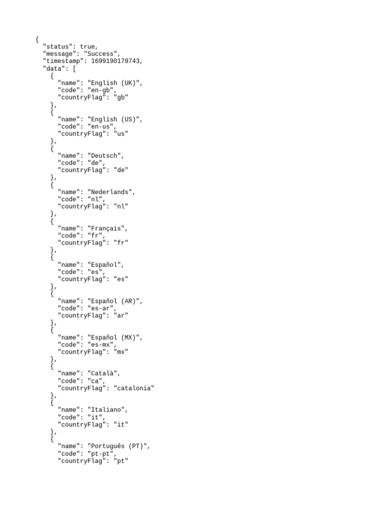 Supported Language Codes List | PDF