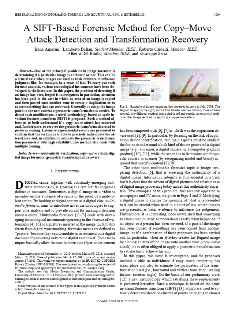Image Forensics for Copy-Move Detection | PDF | Cluster Analysis ...