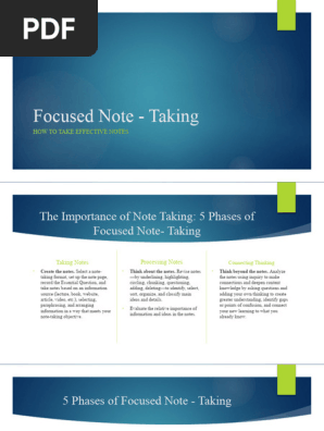 Focused Note - Taking