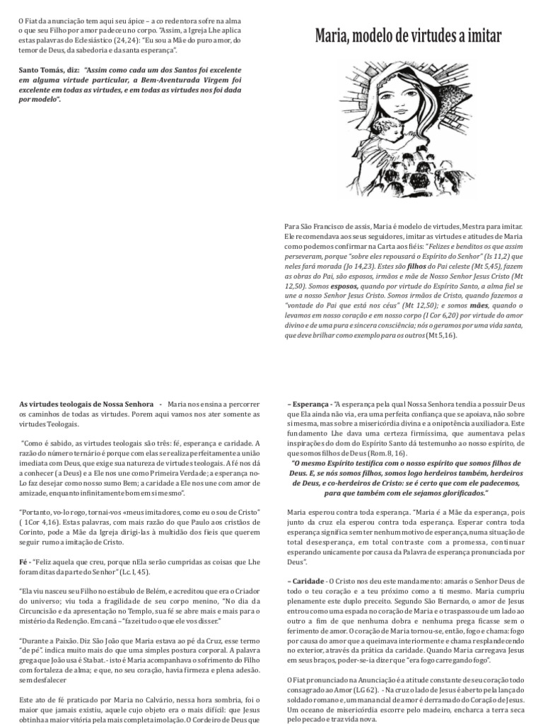 Maria Modelo A Imita | PDF | Maria, mãe de Jesus | Jesus