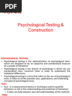 PSY 414 Psychological Testing & Construction 10.03.2021