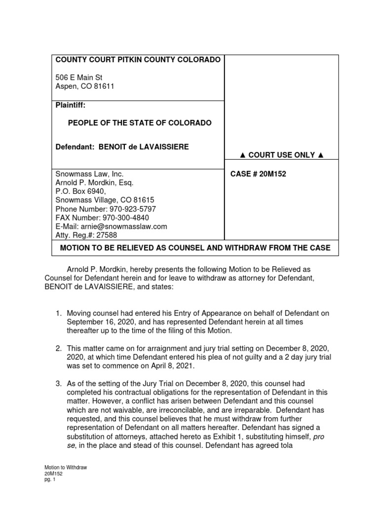 Motion To Withdraw As Counsel With Exh PDF