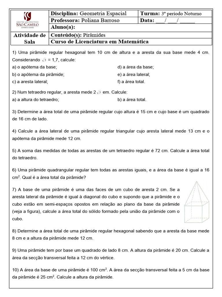Pirâmides Pdf Geometria Euclidiana Polítopo
