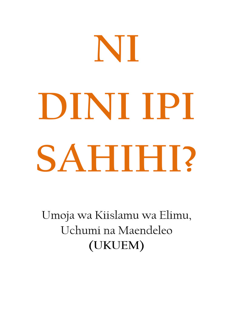Ni Ipi Dini Sahihi | PDF