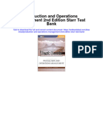 Production and Operations Management 2nd Edition Starr Test Bank