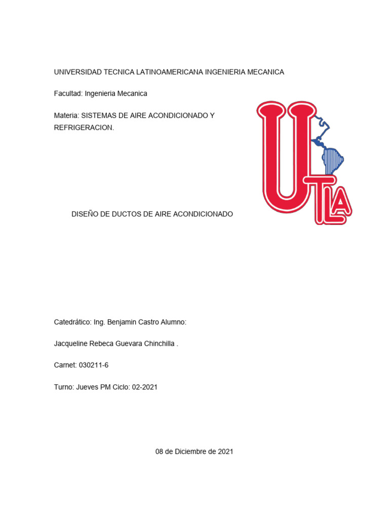 Sistema De Ductos Pdf Aislamiento Térmico Aire Acondicionado