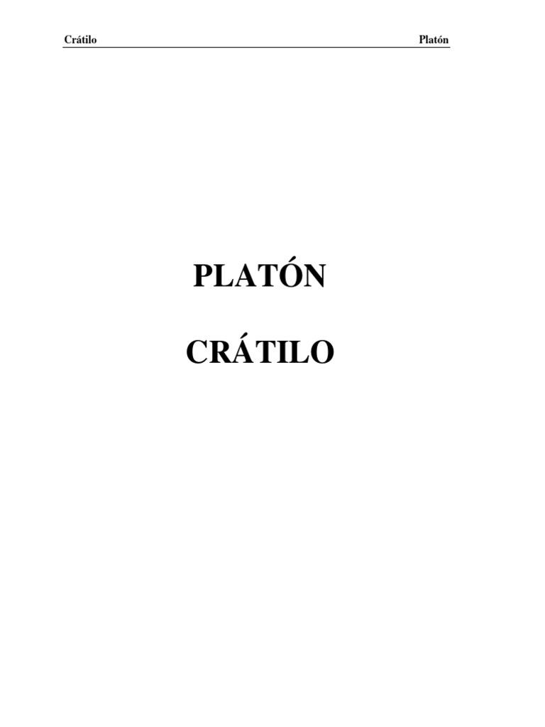 Cratilo | PDF | Platón | Doce olímpicos