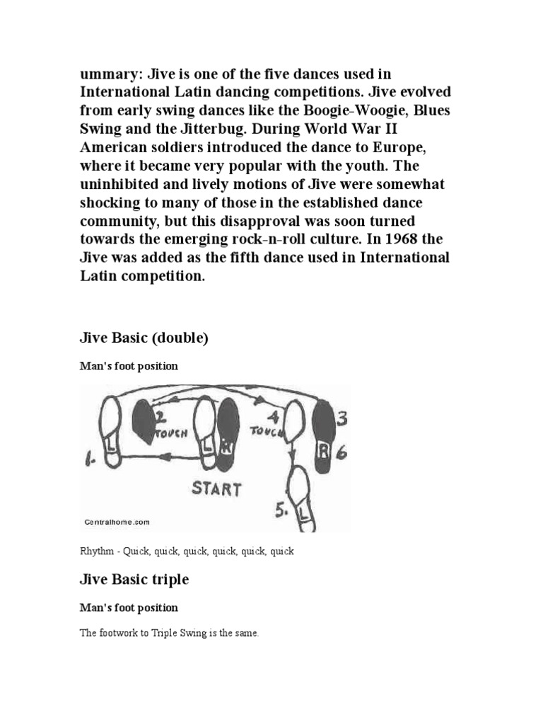 Jive Dance: History and Basics Explained | PDF