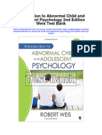 Introduction To Abnormal Child and Adolescent Psychology 2nd Edition Weis Test Bank