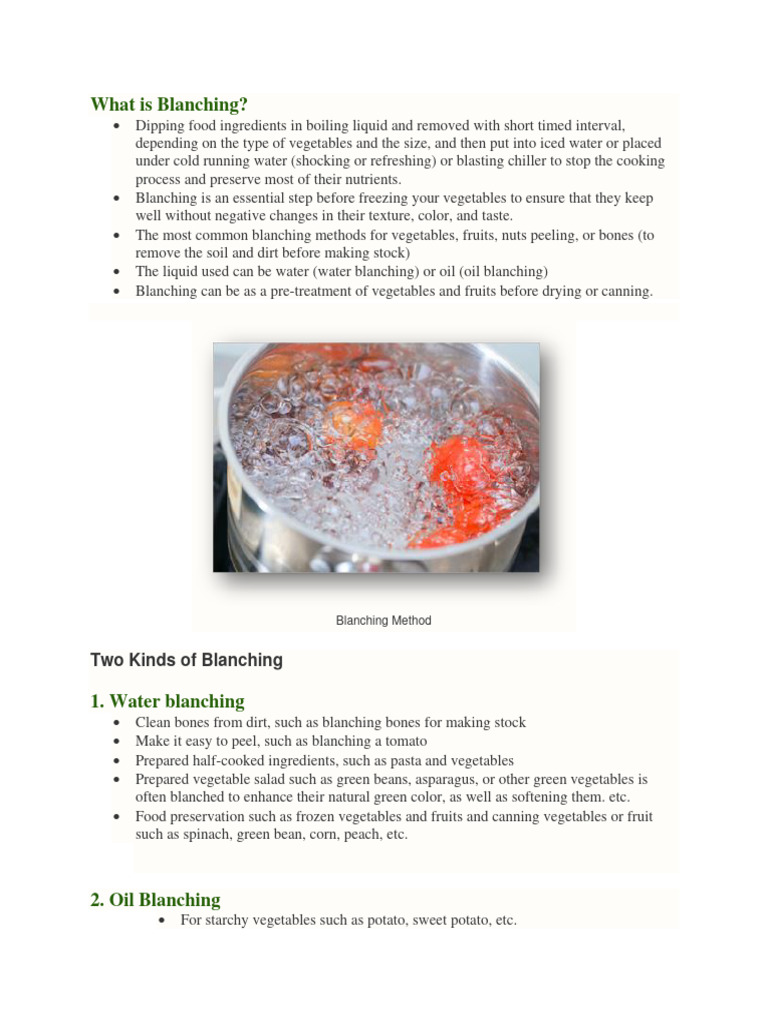 Blanching | PDF
