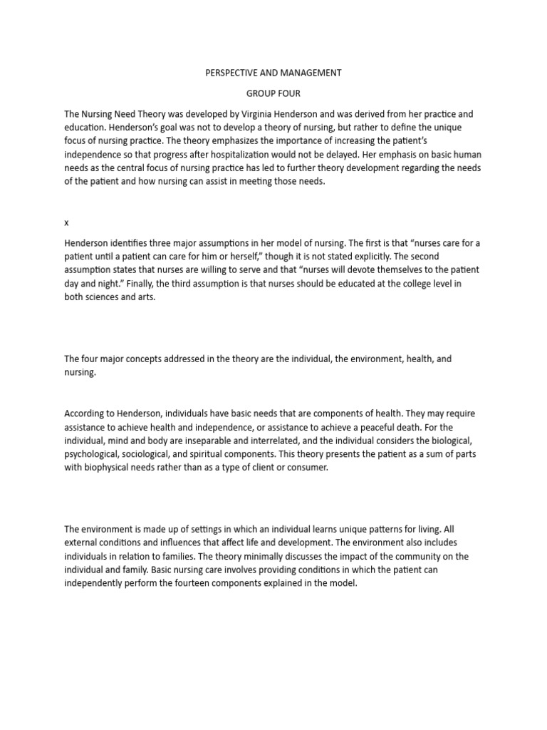 Perspective Pdf Nursing Theory