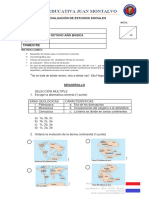 Evaluación Primer Trimestre de Estudios Sociales 8