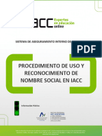 P-sg-03 Procedimiento de Uso y Reconocimiento de Nombre Social en Iacc