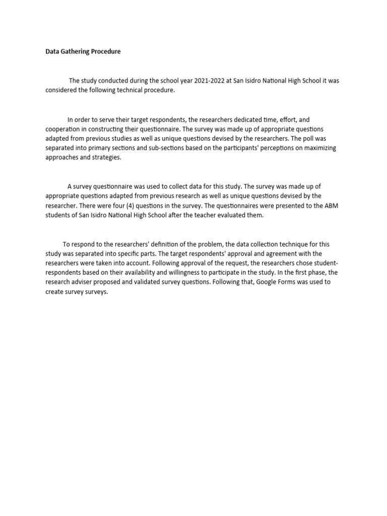 Data Gathering Procedure PDF