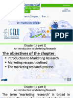 Marketing Research Chapter 1, Part 1