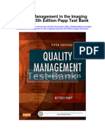Quality Management in The Imaging Sciences 5th Edition Papp Test Bank
