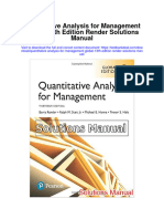 Quantitative Analysis For Management Global 13th Edition Render Solutions Manual