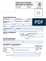 Formulario de Admisión