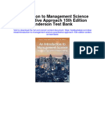 Introduction To Management Science Quantitative Approach 15th Edition Anderson Test Bank