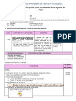 Sesión de Aprendizaje de C y T