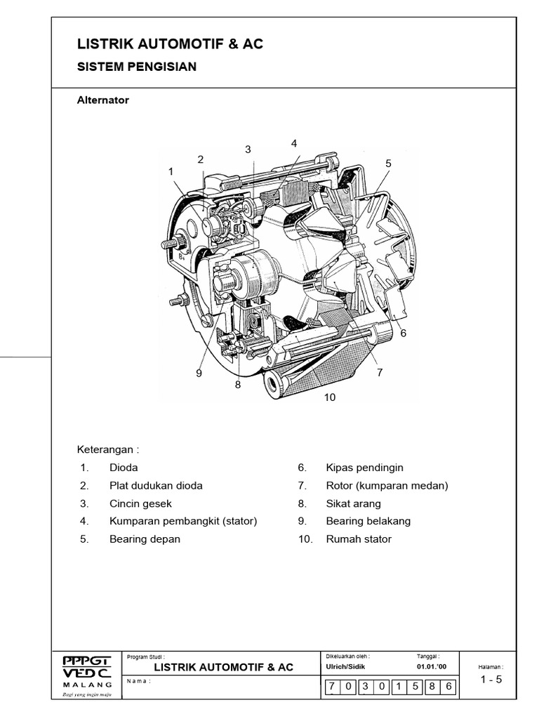 Fungsi Kipas Pendingin Alternator | PDF