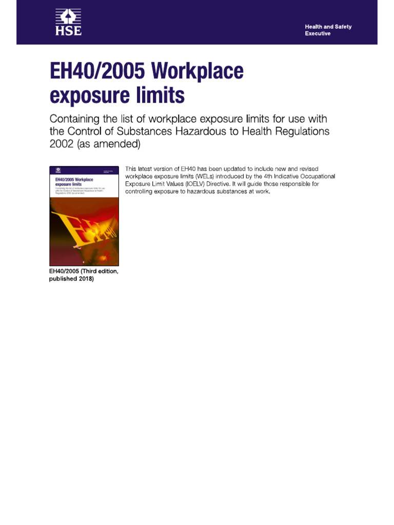 Workplace Exposure Limits Pdf