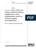 Acoustics - Laboratory Tests On Noise Emission From Appliances and Equipment Used in Water Supply Installations