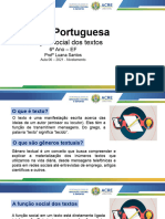 Aula 0234 - 6º Ano EF - Língua Portuguesa - A Função Social Dos Textos - Prof. Luana - Aula 06
