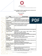 Revistas, Libros, Artículos y Bases de Datos Sugeridas para Los Alumnos Del INACIPE y Otros Usuarios Acceso Gratuito