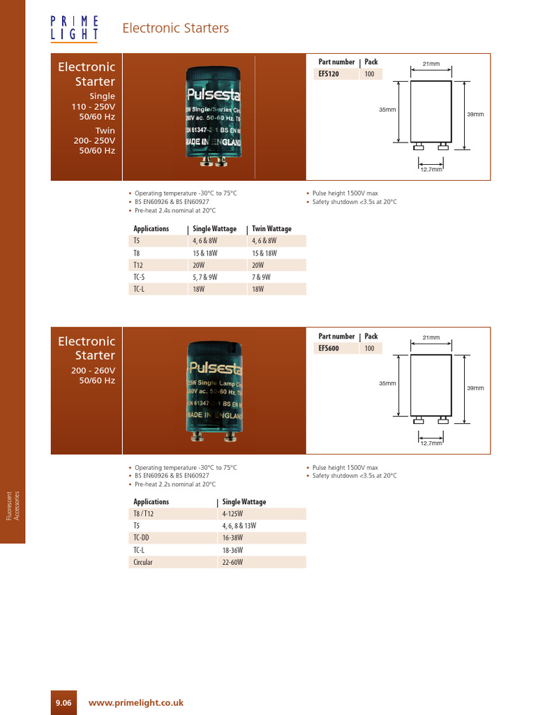 Electronic Starters Overview | PDF | Electrical Engineering