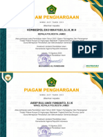 Piagam Penghargaan Pencegahan Dan Penanganan Tindak Pidana Korupsi Pada Pendidikan Islam 2023