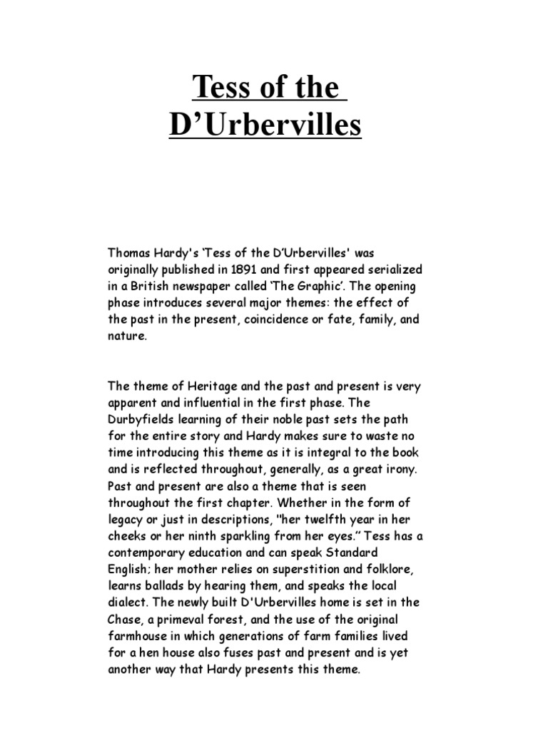 literary devices in tess of the d urbervilles