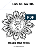 Mandalas de Natal para Colorir Coruja Pedgagógica