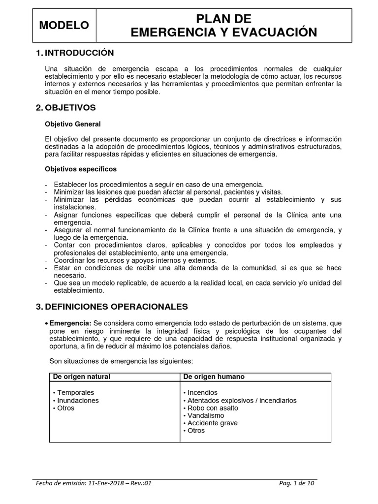 Plan de Evacuacion | PDF | Emergencia | Policía