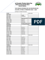 Calendario de Juegos Internos - Futbol - M-F - 2023-2024