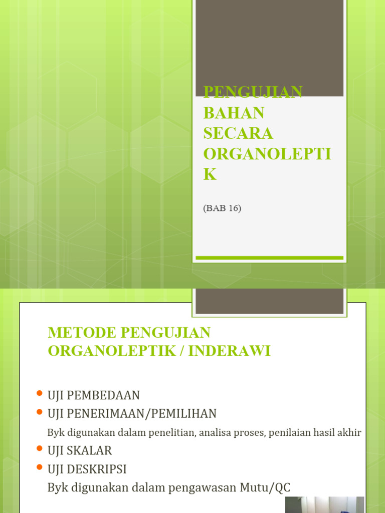 Bab 16 Uji Organoleptik | PDF | Karier & Perkembangan | Pengembangan Diri