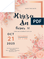 Pink Flower Save The Date Wedding Invitation Card