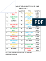 Jadwal Futsal Antar Angkatan PGSD Unib Tahun 2023