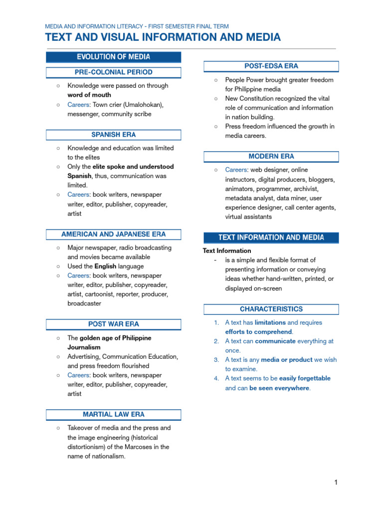 L8 Media Info FT Text and Visual Information and Media | PDF | Writing ...