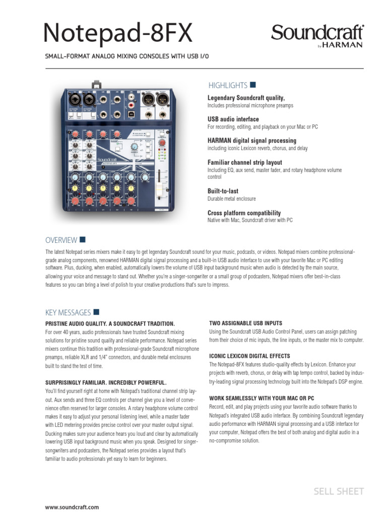 Notepad-8FX USB Analog Mixing Console | PDF | Computer Engineering ...