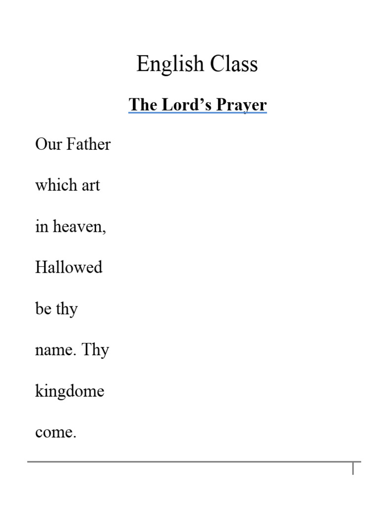 The Lord's Prayer PDF