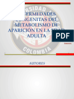 Enfermedades Congenitas Metabolismo de Aparición en La Edad Adulta