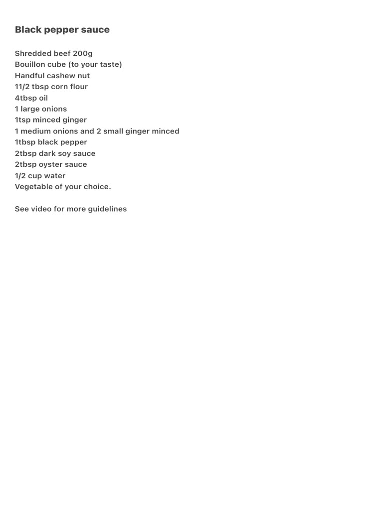 Black Pepper Sauce PDF