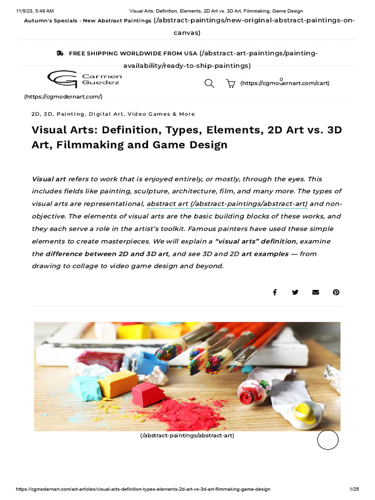 Visual Arts Definition, Elements, 2D Art vs. 3D PDF Printmaking Paintings
