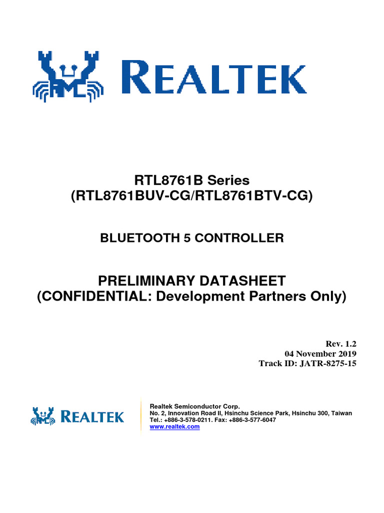 Realtek Semicon RTL8761BUV CG - C2687140 | PDF | Bluetooth | Usb