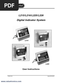 Avery Berkel L215, L216, L225, L226 User Instructions