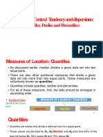 Measures of Central Tendency and Dispersions:: (Quertiles, Deciles and Percentiles)