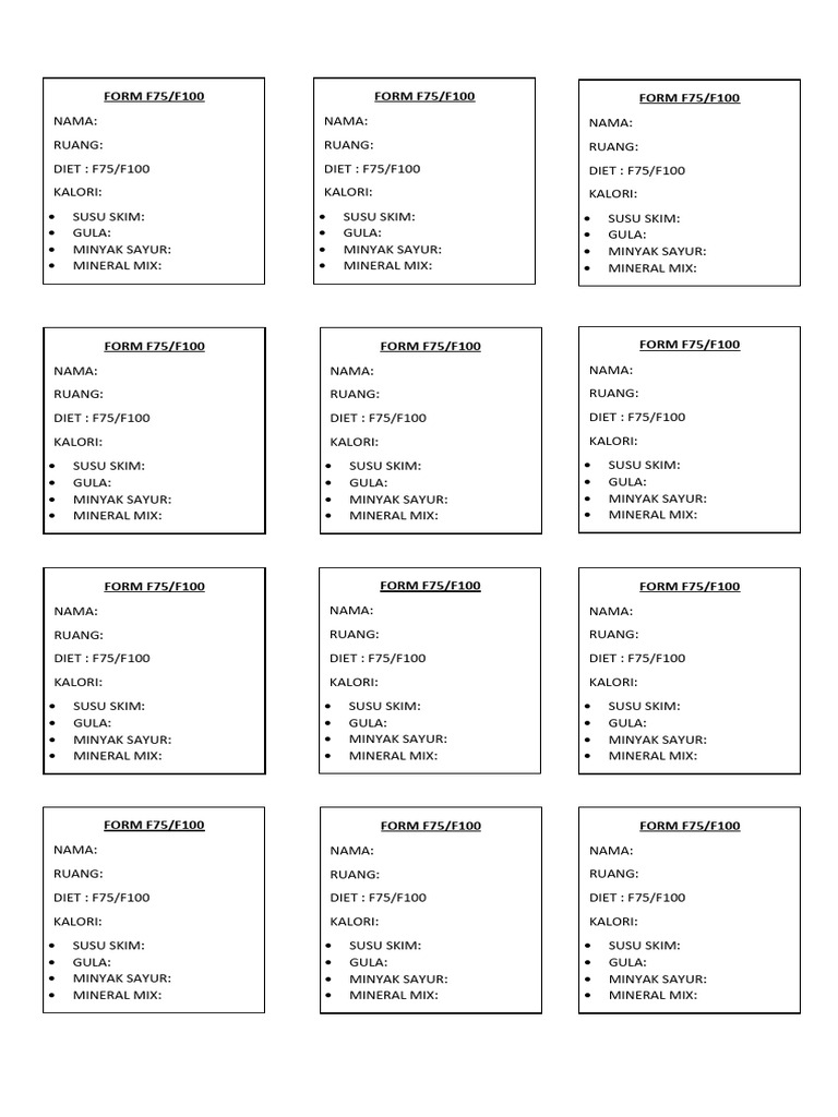 FORM F75,F100 | PDF